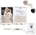 GLM Guest Book Alternative with Sign, 160 Hearts and 4 Large Hearts, Guest Book for Reception, Wedding Decor (White)