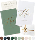 ARTESORI Wedding Vow Book for Her & Him, Soft Touch, Gold Engraving, 28 Lined Pages, Wedding Vow Books His and Hers, Wedding Essentials, Wedding Registry Gifts, His and Hers Gifts [White & Sage]
