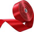 2 Inch Red Satin Ribbon 50 Yards Solid Fabric Ribbons for Gift Wrapping, Crafts, Flower Bouquets, Bows Making, Wedding, Party, Holiday and Home Decor