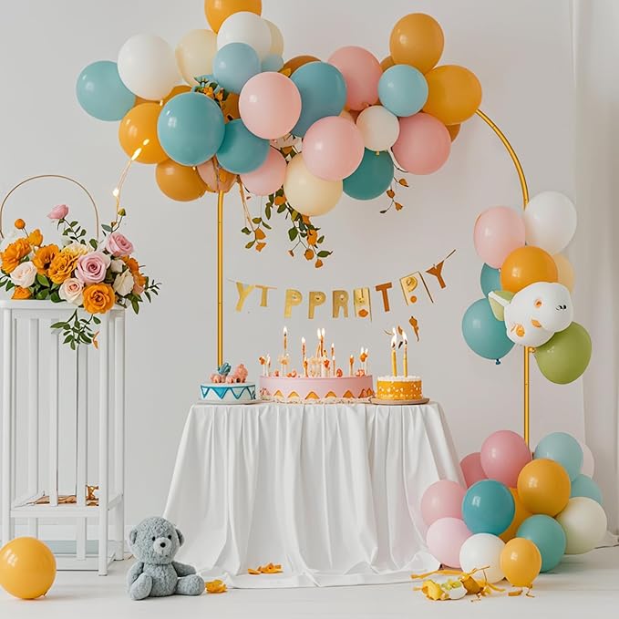 3 Pack Arch Backdrop Stand (7.2FT/6.6FT/6FT), Easy Assembly Backdrop Arch, Gold Wedding Arch Stand, Balloon Arch Stand for Photo Backdrop