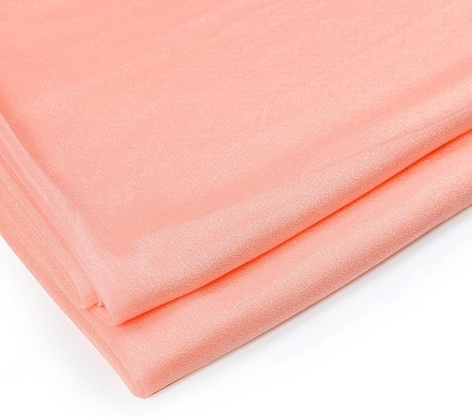 VDS Pack of 1 Panel (30 Inch X 20 Feet) Wedding Arch Draping Fabric Sheer Chiffon Fabric Drapery for Wedding Ceremony Reception Swag Backdrop Canopy Chuppah ARBO Altars Decoration (Peach)