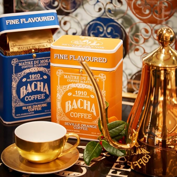 Bacha Coffee | Seville Orange Fine Flavoured Signature Nomad Collection, 100% Arabica Whole & Ground Beans Bundle