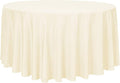 sancua Round Tablecloth - 108 Inch - Water Resistant Spill Proof Washable Polyester Table Cloth Decorative Fabric Table Cover for Dining Tables, Buffet Parties and Camping, Beige