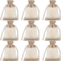 50 Pcs Burlap Bags with Drawstring,3.9"x5.5" Gift Bags Jewelry Pouch Bags for Candy Packing Party Favors Wedding Holiday DIY Craft(Brown)