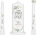 Unity Candles for Wedding, Modern Unity Set, Custom and Personalized Pillar and Taper Candles with Quote, Unscented White Premium Wax, Religious and Wedding Ceremony, Special Events (Custom Date)