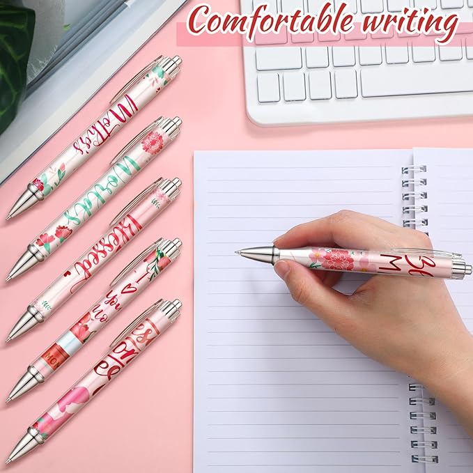 24 Pcs Christmas Appreciation Gifts Pen for Mom Mothers Christmas Stocking Stuffers Xmas Party Favors Cute Pen Thank You Gift Ideas for Women Birthday Journaling Accessories Office Souvenir