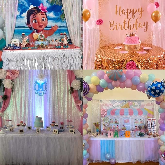Iridescent Sequin Backdrop Curtain 4FTx8FT 2 Panels Glitter Metallic Photography Background Drapes for Wedding Baby Shower Birthday Birthday