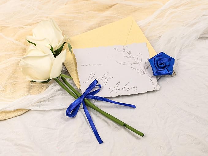Royal Blue Satin Ribbon 1/4 inch X Continuous 50 Yards, Single Face Polyester Ribbon Perfect for Gift Wrapping, Flower Bouquet, Wedding Decor, Crafts, Bow Making, Sewing and More