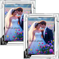 Photo Frames Picture Frame 2 Pack 6x8 High Definition Glass Vertical and Horizontal for Table Desk Shelf Office House Decoration Gifts