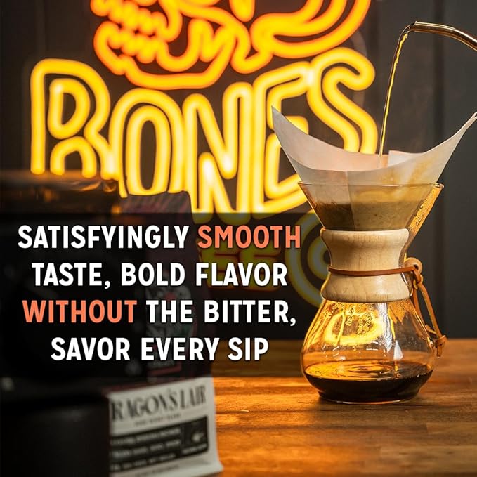 Bones Coffee Company NEW Favorite Flavors Sample Pack, Assorted Flavored Coffee Low Acid Medium Roast Arabica Beans Specialty Coffee Gifts, Auto Drip and French Press Compatible, 4 oz Pack of 5 Ground