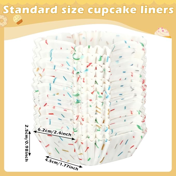 Tanlade 350 Pcs Square Mini Cupcake Liners Disposable Brownie Baking Pan Liners 1.77 Inch Paper Baking Cup for Cup and Cupcakes Party Supplies for Weddings Birthdays Bridal Showers(Confetti)