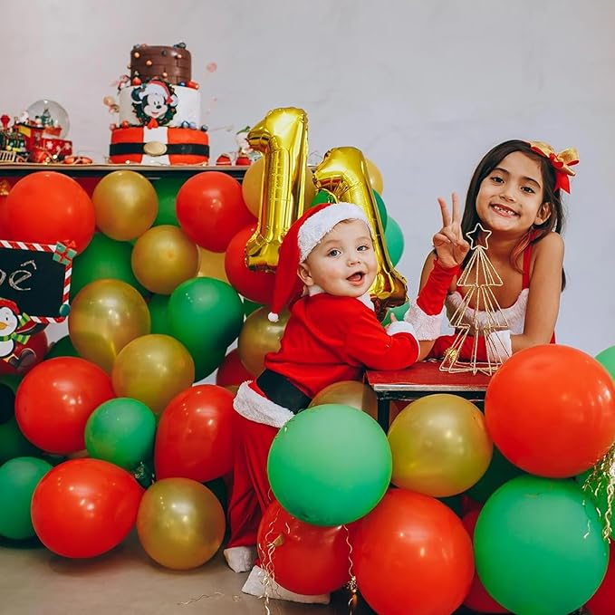 110pcs Red Balloons 12 Inch Bright Red Latex Balloon Garland Arch Kit for Birthday Baby Shower Anniversary Graduation Wedding Party Decorations