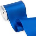 Ribbli Royal Blue Satin Ribbon 4 Inch Wide Blue Ribbon for Wedding Chair Sash Grand Opening Ceremony Big Bows Gift Wrapping Floral Crafts Cake Decor-Double Faced Satin Continuous 10 Yards