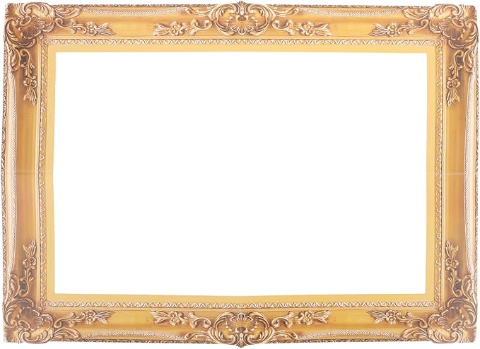 Vintage Decor Gold Photo Booth Frame Prop Antique Looking Cardboard Picture Frame Cutouts Graduation Photo Frame DIY Selfie Frame for Wedding Birthday Carnival Party Wedding Decor