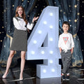 4FT Marquee Light Up Numbers 4 – Cool White LED, Easy to Assemble Foam Board with Back Support, Large Marquee Light Up Numbers for Birthday, Wedding, Party, Anniversary, Baby Shower Decor
