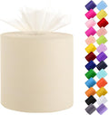 Tulle Fabric Roll, 6” by 200 Yards (600FT) Tulle Organza Fabric Spool for DIY Tutu Skirt Baby Shower Decor Wedding Backdrop Crafts Birthday Party Supplies (Ivory)
