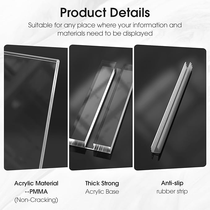 MaxGear Acrylic Sign Holder 8.5 X 11 Inches 30 Pack, Double Sided Plastic Display Stands Table Top Acrylic Frame, Clear Paper Holder Menu Flyer Stand for Stores, Restaurants, Hotels, Office