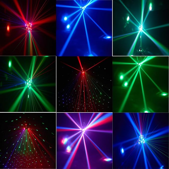 Moving Head DJ Lights for Parties, 16X10W RGBW 4-in-1 Party Light with Strobe Stage Effect Beam Lights Controlled by 18CH DMX-512/Sound Activated for Christmas KTV Wedding