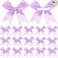 50 Pieces Gift Wrap Bows Premium Satin Ribbon Bows 3.3 Inch Craft Bows for Gift Wrapping DIY Treat Bags Holiday Gifts Bag Party Decorations, Wedding Decor Christmas Birthday Presents (Light Purple)