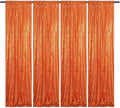 Orange Sequin Backdrop 2FTx8FT 4 Panel Glitter Sequin Backdrop Sparkle Photo Background for Birthday Party Decoration