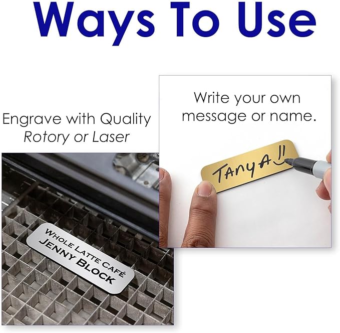 Name Tag/Badge Blanks - 100 Pack - 1-1/2" X 3" (Black) Round Corners, Magnetic Backing