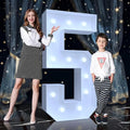 4FT Marquee Light Up Numbers 5 – Cool White LED, Easy to Assemble Foam Board with Back Support, Large Marquee Light Up Numbers for Birthday, Wedding, Party, Anniversary, Baby Shower Decor