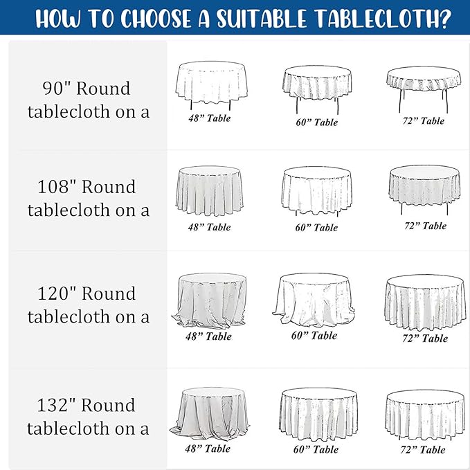 8 Pack Premium Round Tablecloth 120 Inch Round Table Covers Washable Polyester Fabric Round Table Clothes for Wedding Party Reception Banquet Buffet Restaurant (Royal Blue, 120 Inch)