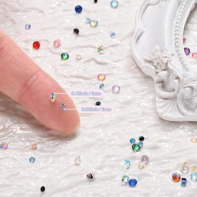 14400-Pack Acrylic Diamonds, 0.12 Inch/3mm Wedding Table Scatter Confetti Crystals for Vase Fillers/Art Craft, Acrylic Diamonds Gems [Silver AB]