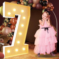 imprsv 4FT Marquee Numbers, Light Up Numbers 7 for 17th 70th Birthday Decorations, Large Light Up 7 Anniversary Party Deco, Pre-Cut Foam Board Kit