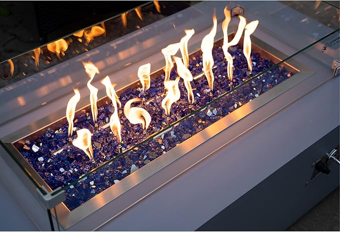 Stanbroil 10-Pound Fire Glass - 1/2 inch Reflective Tempered Fire Glass for Fireplace Fire Pit, Cobalt Blue Reflective