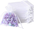 100Pcs White Organza Bags, 2x3Inch Sheer Wedding Party Favor Bags with Drawstring, Jewelry Gift Bags Christmas Candy Pouches