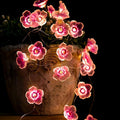Pink Fairy Cherry Blossom Flower String Lights for Bedroom, USB Plug in and Battery Operated 13ft 40 LED Cute Indoor Outdoor Hanging Decorations for Birthday Wedding Party Christmas Easter