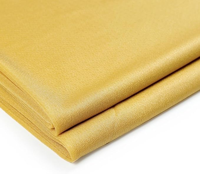 VDS Pack of 2 Panel (30 Inch X 20 Feet) Wedding Arch Draping Fabric Sheer Chiffon Fabric Drapery for Wedding Ceremony Reception Swag Backdrop Canopy Chuppah ARBO Altars Decoration (Gold)