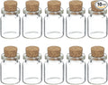 uxcell 10Pcs Mini Glass Bottles with Cork Stoppers, 5ml Small Clear Bottles Glass Empty Jars Vials for DIY Crafts Party Wedding Decor Favors