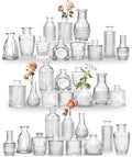 Mini Bud Vases Set of 32 As Wedding Centerpieces for Tables,Clear Bud Vases for Flowers,Small Flower Vases Suitable for Birthday Party,Anniversary,Wedding Reception,Baby Shower (Clear, 32PCS)