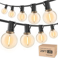 RTTY Outdoor String Lights 25ft, G40 Led Patio Globe Lights with 13pcs Plastic Bulbs, Shatterproof Waterproof Connectable Hanging for Porch Cafe Bistro Backyard Gazebo Balcony Deck Party