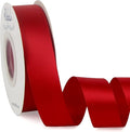 Ribbli Double Faced Red Satin Ribbon,1” x Continuous 25 Yards,Fabric Ribbon Use for Bows Bouquet,Christmas Gift Wrapping,Floral Arrangement