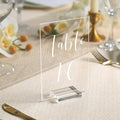 UNIQOOO Acrylic Wedding Table Numbers 1-10 with Stands | 4x6 inch Printed Calligraphy, Clear Table Number Signs and Holders | Perfect for Wedding Reception, Centerpiece Decoration, Event, Party
