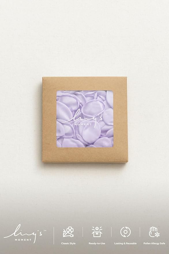 Ling's Moment 200pcs Rose Petals, Silk Flower Petals for Wedding/Aisle/Flower Girl Baskets/Table Centerpiece Décor,etc.Purple