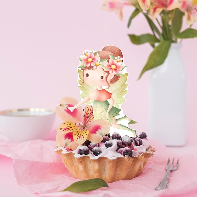 umoni Fairy Cupcake Toppers 48Pcs Fairy First Birthday Party Decorations Fairy Garden Party Cupcake Picks Fairy Cake Decorations Fairy Baby Shower Decorations Supplies