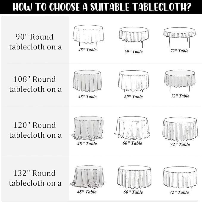 8 Pack Premium Round Tablecloth 120 Inch Round Table Covers Washable Polyester Fabric Round Table Clothes for Wedding Party Reception Banquet Buffet Restaurant (Black, 120 Inch)