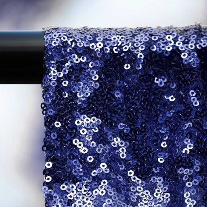 Navy Blue Sequin Backdrop Curtains Glitter Drapes 2FTx8FT 4 Panels for Wedding Birthday Party Decorations Bridal Baby Shower Party Supplies Sparkly Photography Background