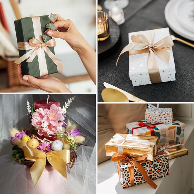1/8" x 100 Yards Double Faced Satin Ribbon - Thin Silk Navy Blue Ribbon with Spool - Ideal for Gift Wrapping, Floral Bouquets, Crafts, Wedding Party Decorations, Christmas and Sewing Projects