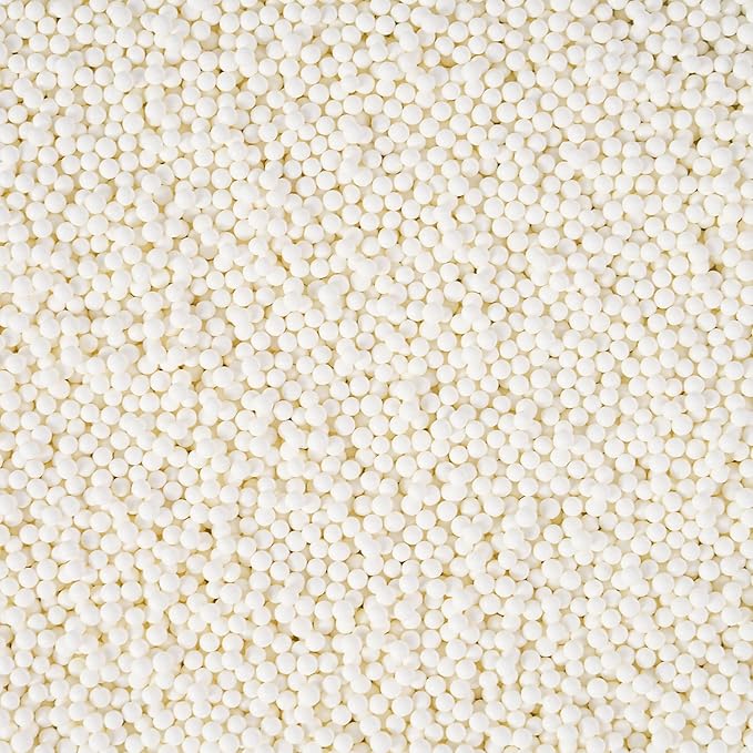 White Nonpareils Sprinkles, Edible 2mm Pearl, White Sprinkles for Cake Decorating, Cake Pops, Cupcakes, Cookies, Macaron, and Ice Cream(120g/4.23oz)