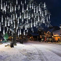 Christmas Lights Outdoor 32 Tubes 768 LEDs Meteor Shower Lights UL Certified Snow Falling Rain Drop Icicle String Light for Xmas Tree Christmas Decorations Outdoor Wedding Party Window,White