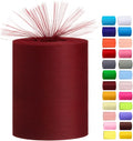 Tulle Rolls 6” by 100 Yards (300 feet) Tulle Roll Spool Fabric for DIY Tutu Skirts Wedding Baby Shower Crafts Decorations Party Supplies (Burgundy)