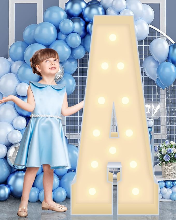 4FT Marquee Plastic Letters A - Light up Letters A Are Made from Corrugated Plastic Board - Quick Assembly Without Tools, Disassembled Components Can Be Used for Garage Sale Signs, Yard Sale Signs