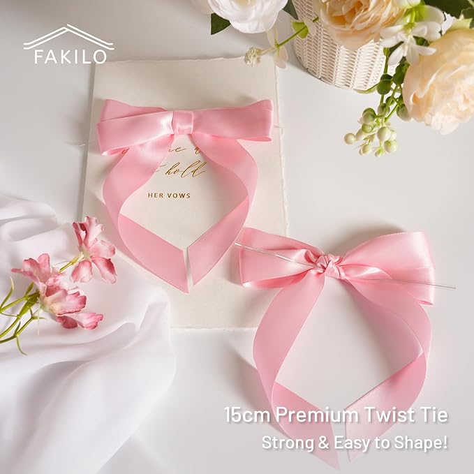 Pink Bows for Gift Wrapping, 5'' X 7'' Satin Gift Bows for Birthday, Wedding, Party, 30 Pcs