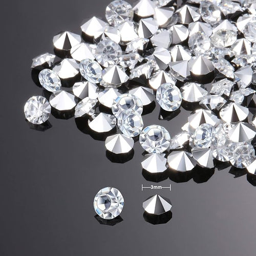 10000 Clear Wedding Table Scatter Confetti Crystals Acrylic Diamonds Rhinestones for Table Centerpiece Decorations Wedding Decorations Bridal Shower Decorations Vase Beads (Silver, 3 mm)