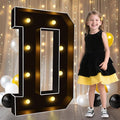 Pooqla 3FT Marquee Light Up Letters, Black LED Party Decor Large Marquee Letters 3 Feet Tall, Giant Mosaic Letter for Birthday Graduation Anniversary Wedding Decoration, Letter D